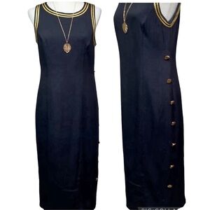 Jessica Howard Navy Sailor Dress Golden Buttons